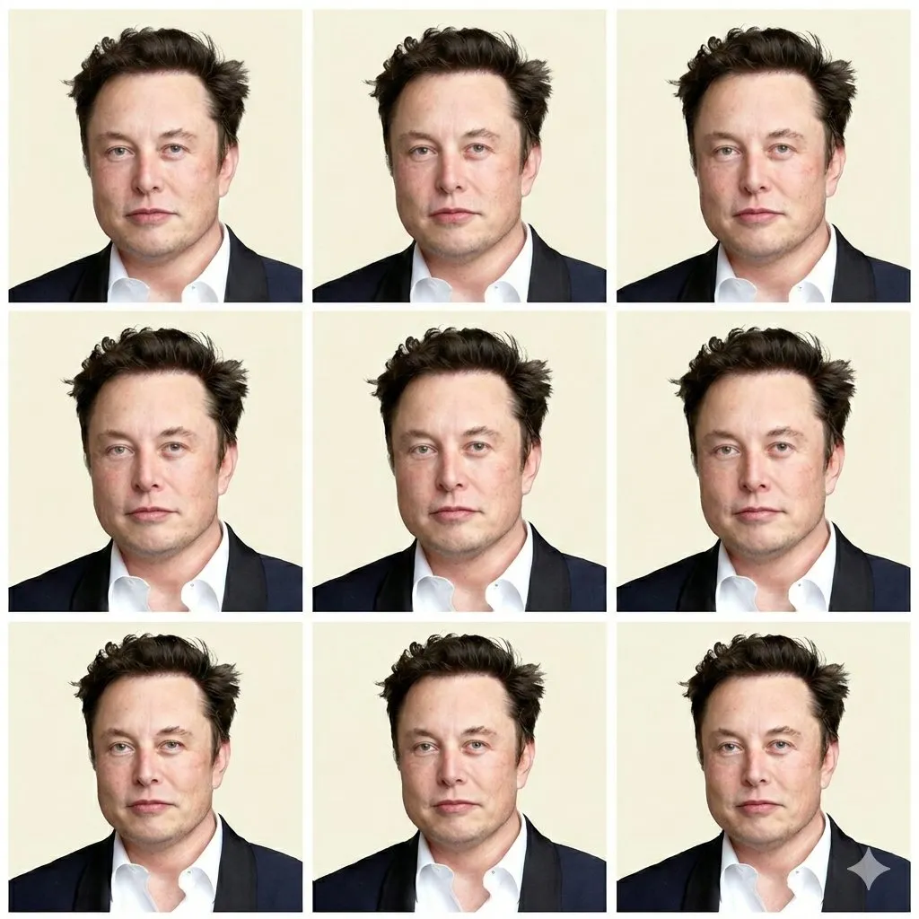 Промпт для листа из шести одинаковых фотографий на документы. · пример 2