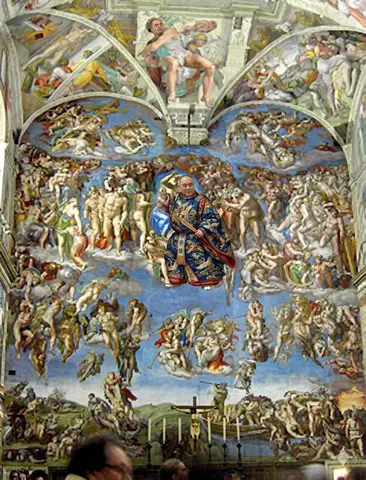 Пример изображения, вдохновлённого работой Микеланджело The Last Judgment в Сикстинской капелле.