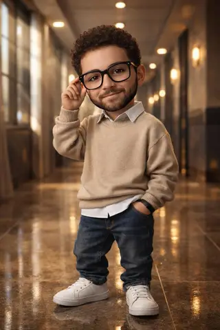 Пример структурированного промпта для 3D-портрета мальчика-чиби в лофте.