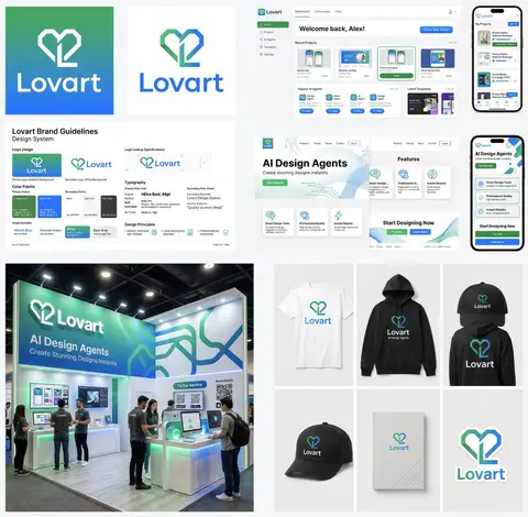 Запрос на создание логотипа и визуальной айдентики Lovart