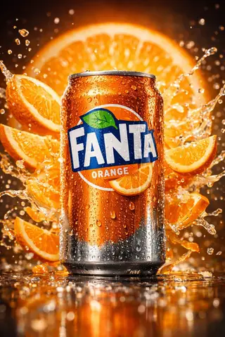 Пример промпта для макрорекламы банки Sprite с цитрусовыми брызгами.