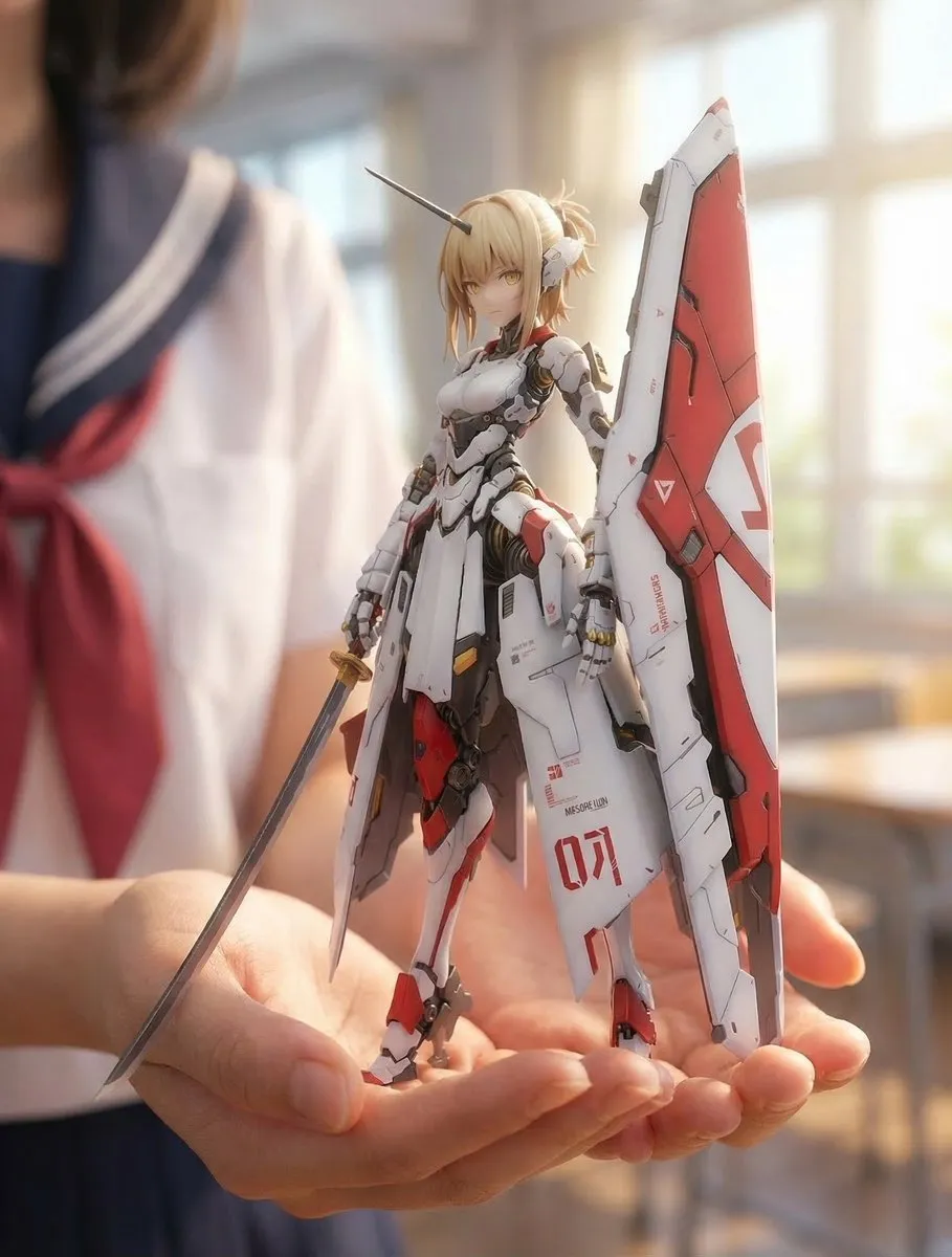 Пример надписи для концепта фигурки KNIGHT MECHA GIRL Re : No.A Amaterasu. · пример 4