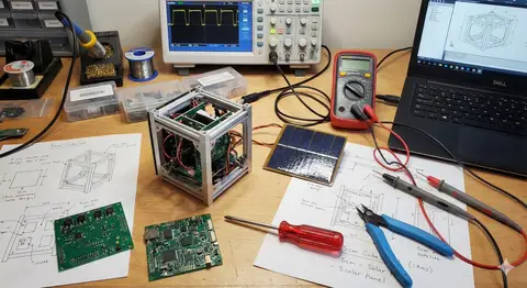 Промпт задаёт спутник CubeSat как объект изображения.