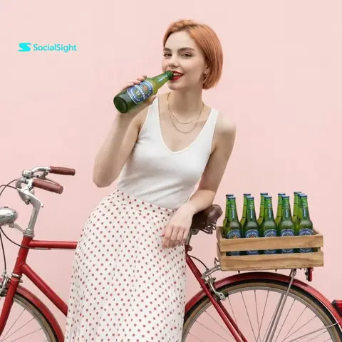 Пример промпта для рекламного lifestyle-кадра с велосипедом и напитком