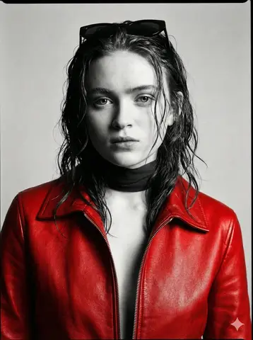 Пример JSON-промпта для чёрно-белого модного портрета Billie Eilish.