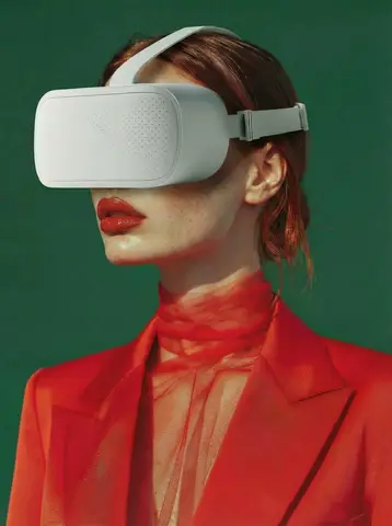 Пример промта для естественной интеграции VR Headset в изображение.